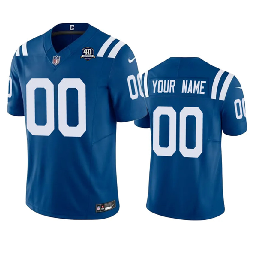 Men's Blue Indianapolis Colts Customized 2023 F.U.S.E 40th Anniversary Vapor Untouchable Stitched Football Jersey